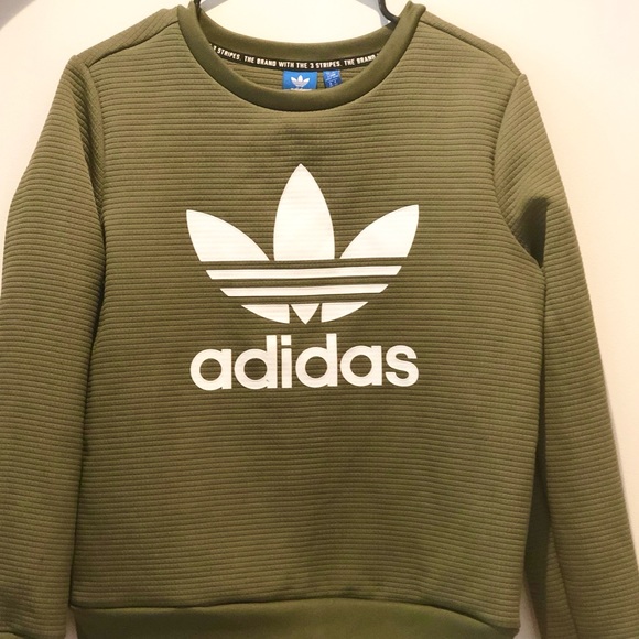 olive green adidas crew neck
